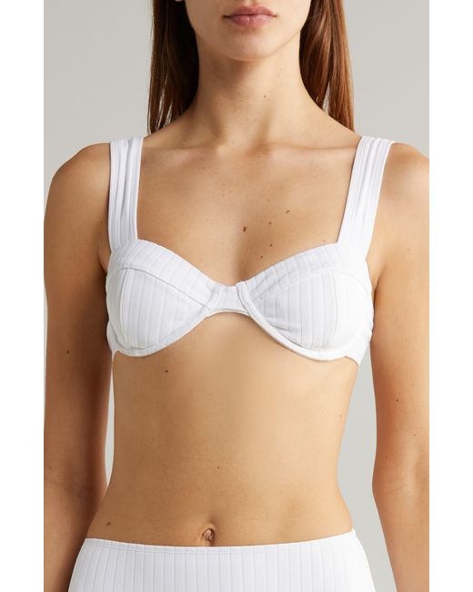 Solid & Striped White Lilo Underwire Rib Bikini Top