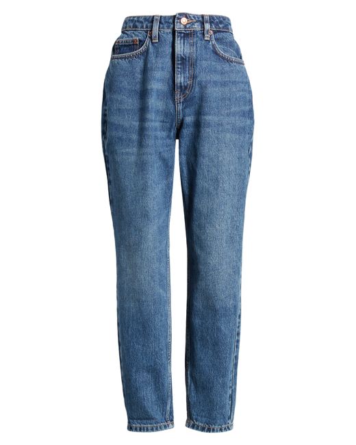 TOPSHOP Blue High Waist Relaxed Mom Jeans