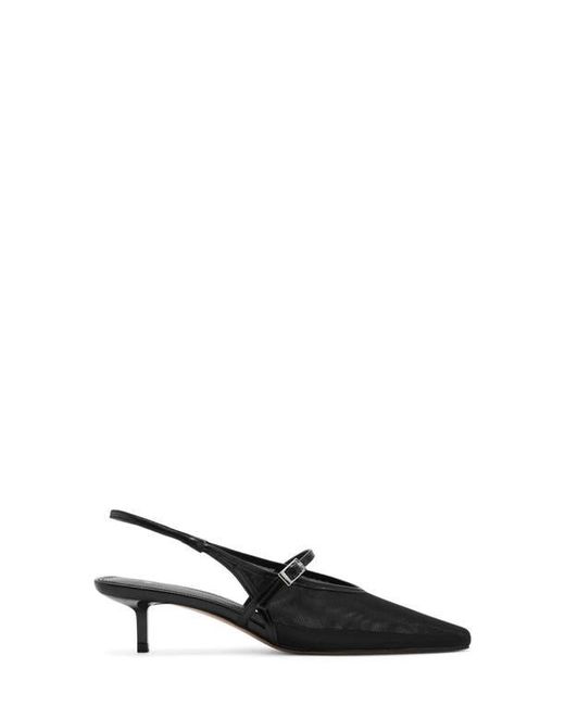 Mango Black Slingback Mule