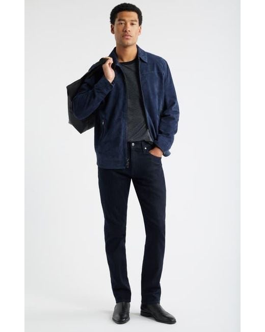 Nordstrom Blue Suede Zip Front Jacket for men