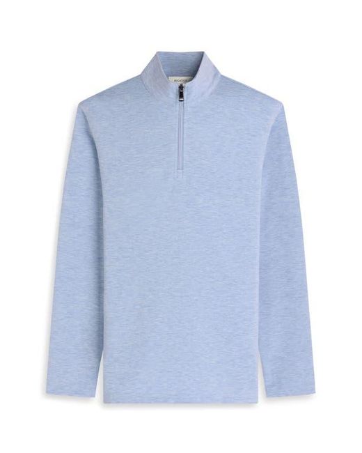 Bugatchi Blue Soft Touch Quarter Zip Pullover for men
