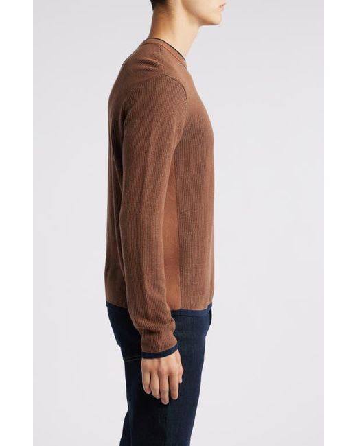 Rag & Bone Brown Harvey Crewneck Cotton Sweater for men