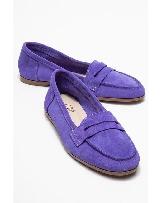 Forever & Always Shoes Purple Dorothy Leather Loafer