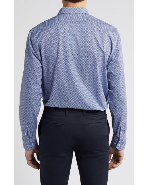Johnston & Murphy Blue Xc Flex Stretch Button-up Shirt for men