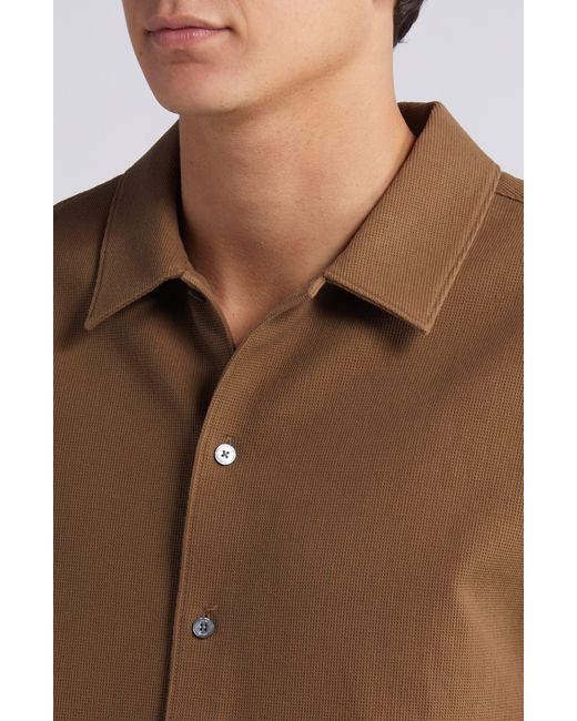 FRAME Blue Textured Short Sleeve Button-up Shirt for men