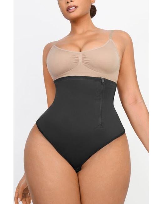 Shapellx Black Side Zip Shaping Panty