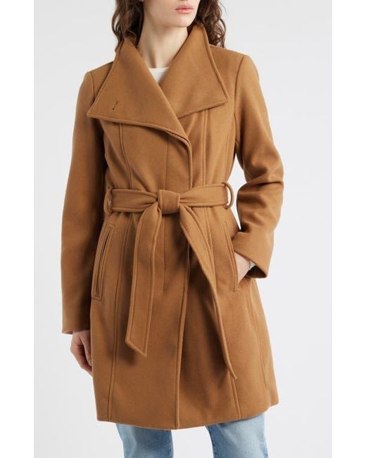 Michael Kors Brown Belted Coat With Oversize Collar