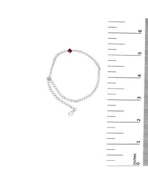 Haus of Brilliance Metallic 925 Sterling Created Ruby And Sapphire Adjustable Tennis Chain Bracelet