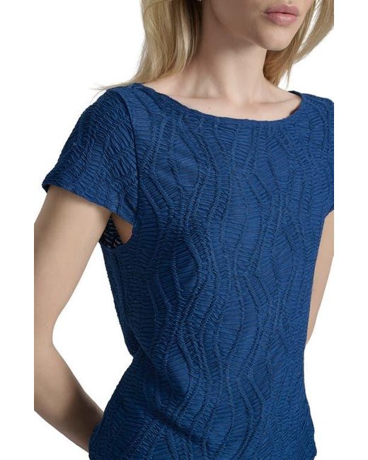 DKNY Blue Texture Knit Top