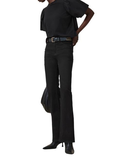 AllSaints Black Haldan Slim Bootcut Jeans
