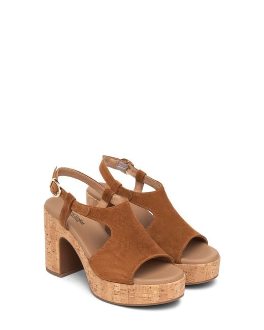 Nero Giardini Brown Slingback Platform Sandal