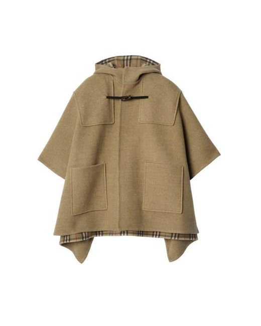 Burberry Green Wool Duffle Cape