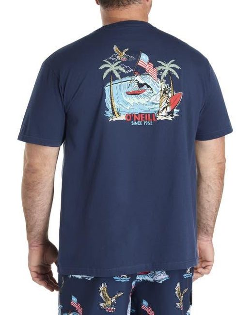 O'neill Sportswear Blue Big & Tall Eagles Fly Graphic Tee for men