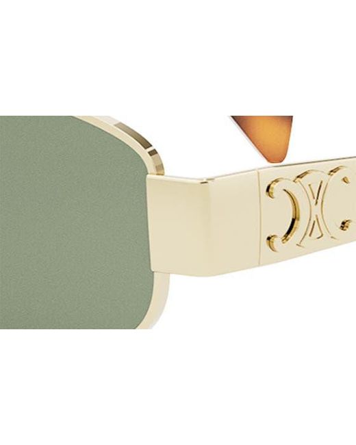 Céline Green Triomphe 57mm Pilot Sunglasses