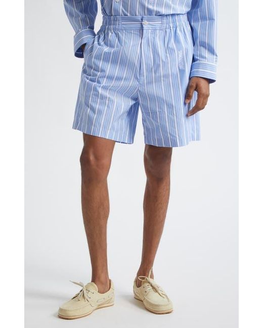Jacquemus Blue Le Short Aloe Stripe Shorts for men