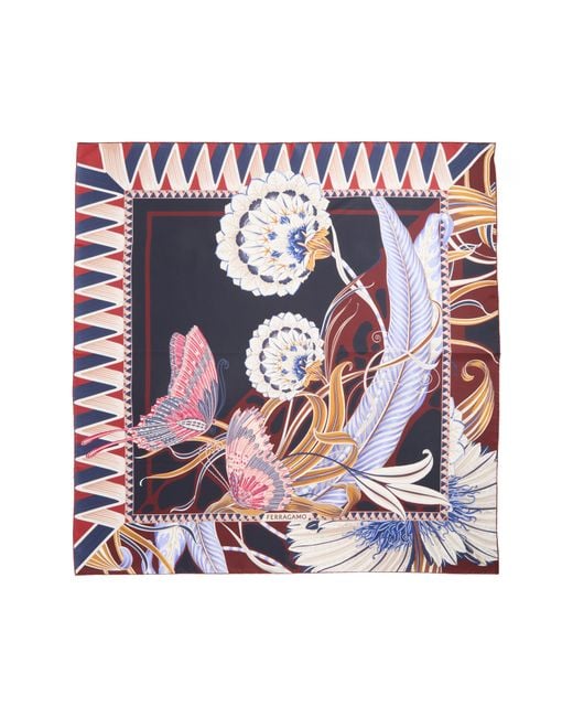 Ferragamo Multicolor Giada Reversible Silk Scarf