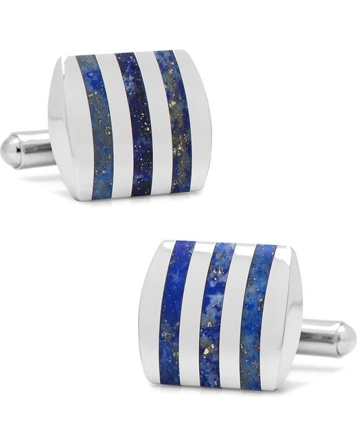 Cufflinks Inc. Blue Inlay Stripe Cuff Links for men