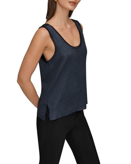 Donna Karan Blue Sequin Shell Top