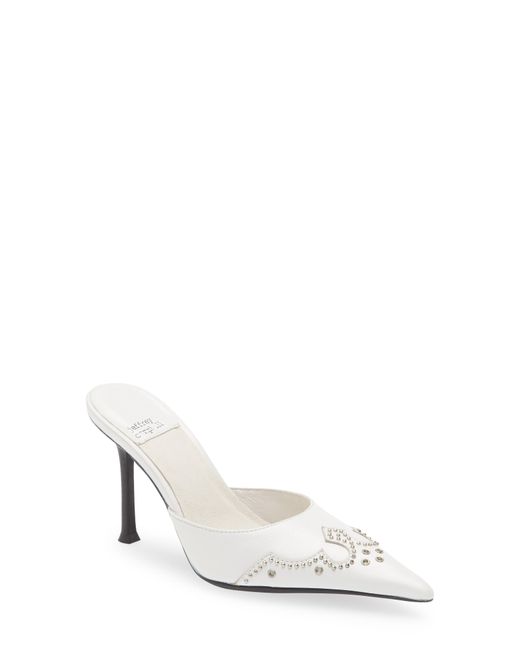 Jeffrey Campbell White Bite Me Pointed Toe Mule