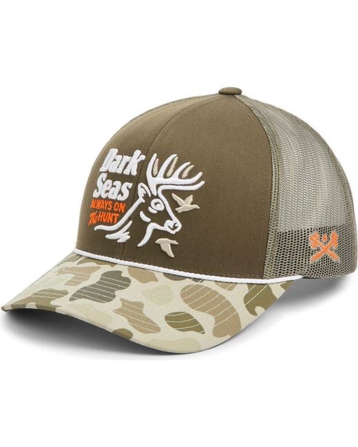 Dark Seas Green Bucked Snapback Cap for men