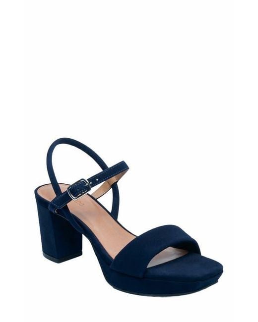 Bernardo Blue Canto Platform Sandal