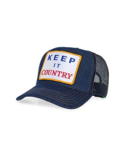 Friday Feelin Blue Keep It Country Patch Trucker Hat