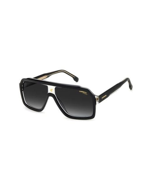 Carrera Black 60Mm Gradient Polarized Rectangular Sunglasses for men
