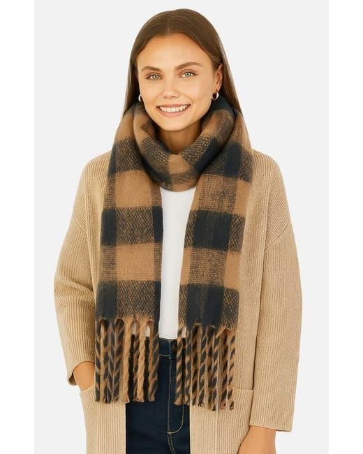 Yumi' Black Checked Super Soft Scarf