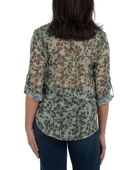 Kut From The Kloth Green Jasmine Chiffon Button-Up Shirt