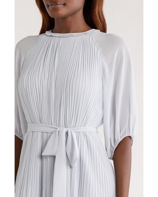 MELLODAY Blue Pleated Long Sleeve Dress