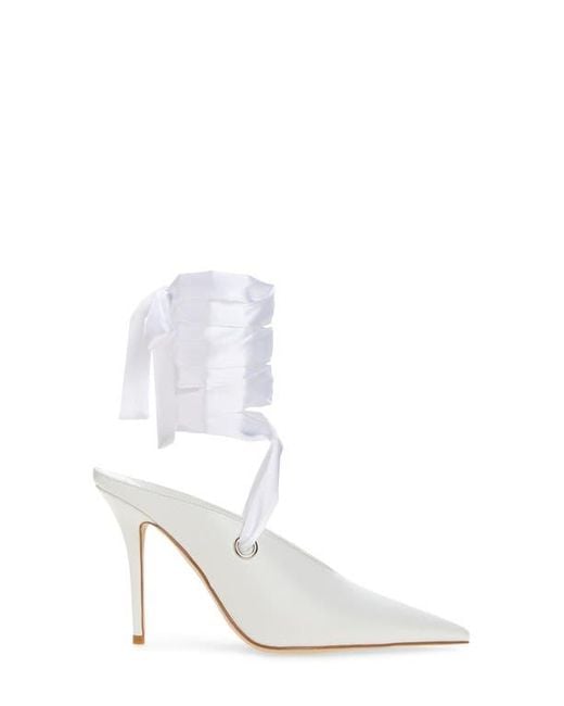 Jeffrey Campbell White Grateau Ankle Wrap Mule