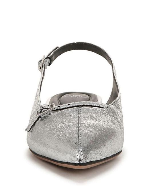 Sarto White Emma Slingback Pointed Toe Flat