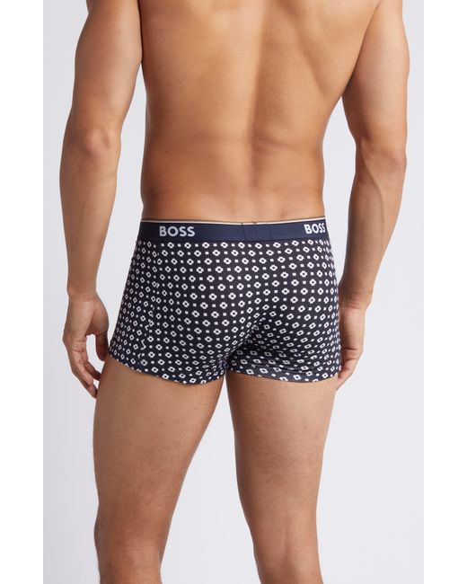 Boss Blue Assorted 3-pack Power Stretch Cotton Trunks for men