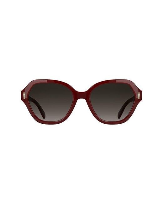 Longchamp Brown Roseau 56Mm Gradient Modified Rectangular Sunglasses