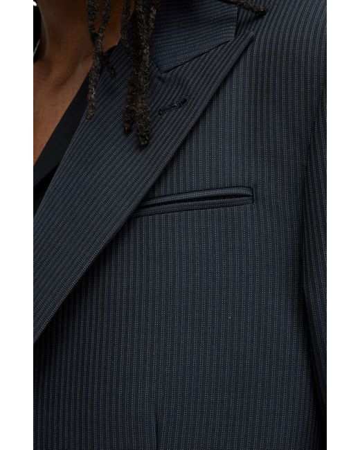 AllSaints Black Howling Pinstripe Blazer for men
