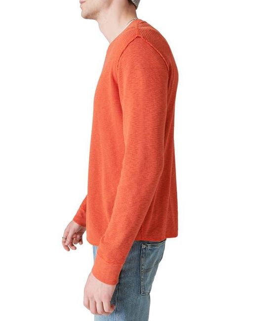 Lucky Brand Orange Garment Dye Thermal T-Shirt for men