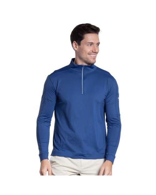 BloqUV Blue Mock Zip Top for men