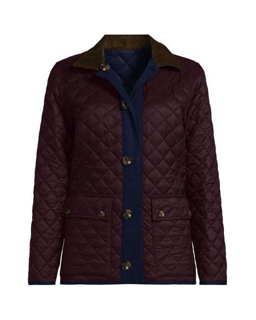Lands' End Blue Reversible Barn Quilted Jacket