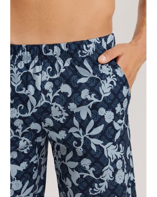 Hanro Blue Night And Day Button Front Cotton Pajama Set for men