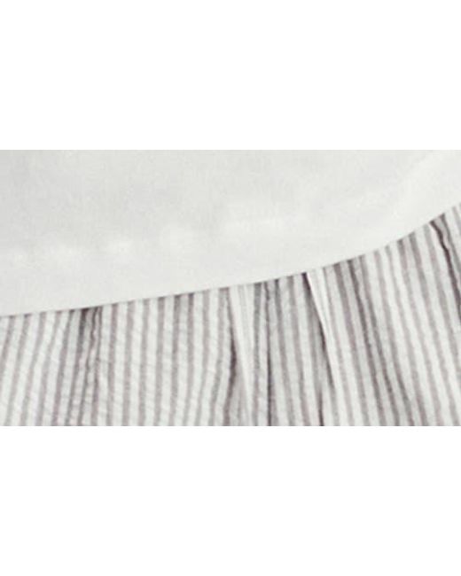 Mango White Two-Piece Stripe Short Pajamas