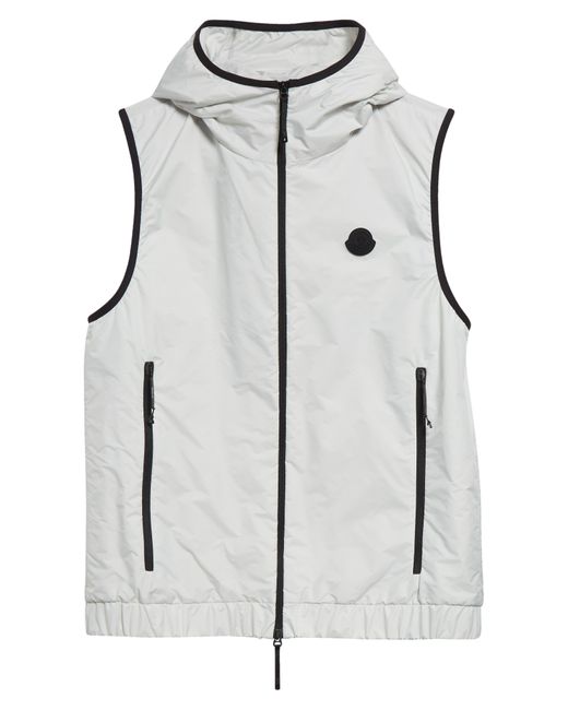 Moncler White Vallese Water Repellent Hooded Vest for men
