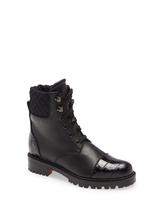 Christian Louboutin Mayr Combat Boot in Black | Lyst