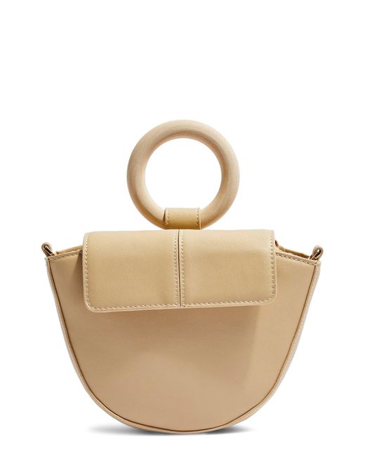 Gigi Ring Handle Faux Leather Grab Bag in Natural Lyst