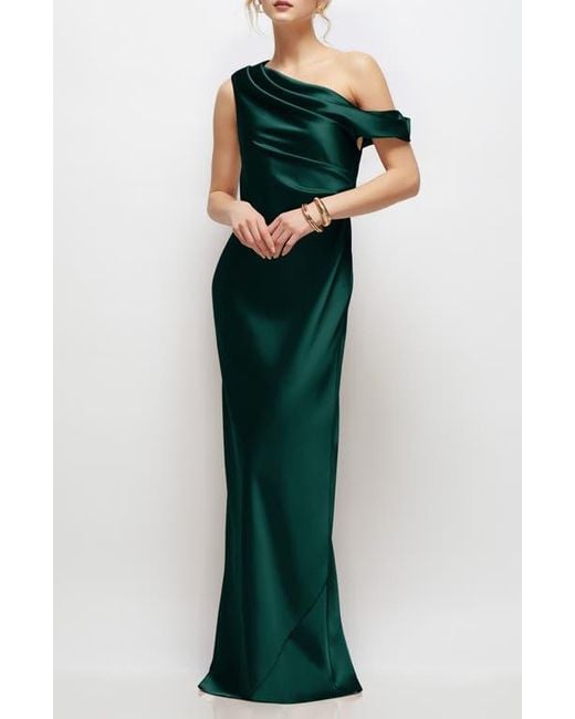 sachin and babi light blue dress modern draped one-shoulder dresses