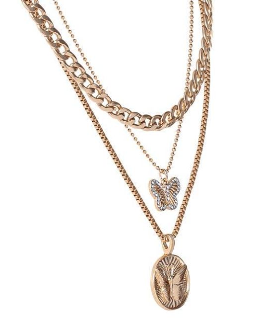Jessica Simpson Metallic 3-Piece Butterfly Necklace