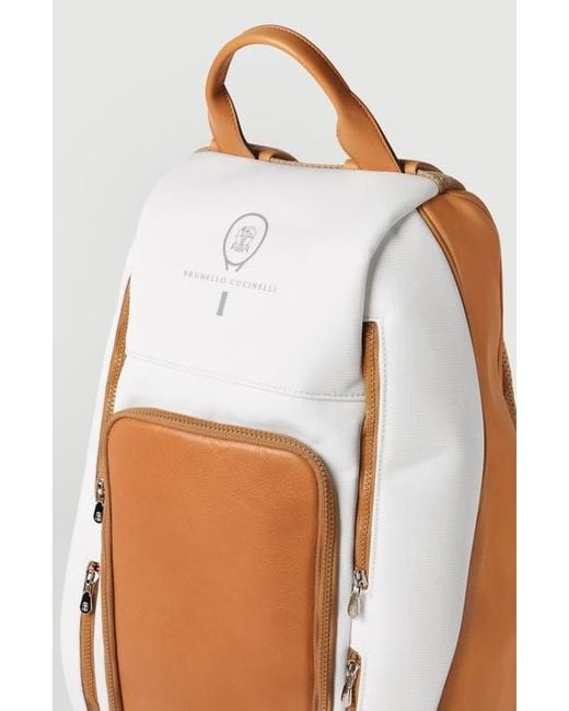 Brunello Cucinelli Brown Padel Backpack for men