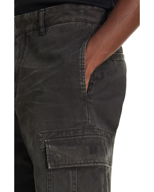 Givenchy Black Cargo Denim Shorts for men