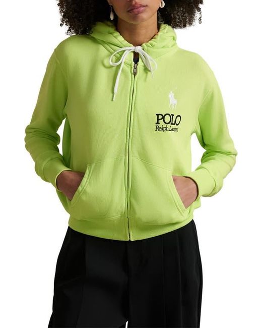 Polo Ralph Lauren Green Big Pony Lightweight Fleece Zip Hoodie