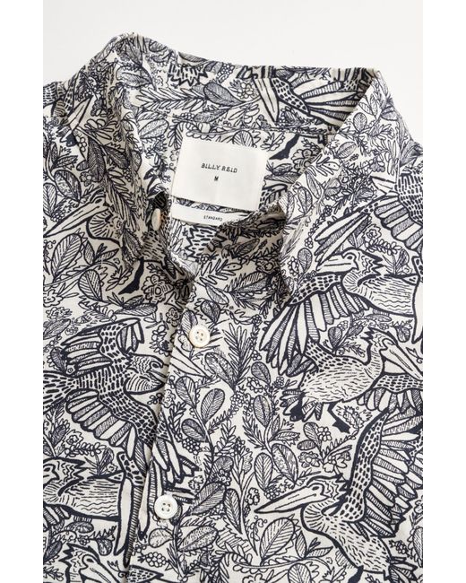Billy Reid Gray Wilson Pelican Beach Print Button-up Shirt for men