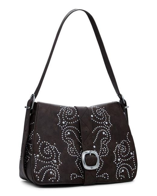 Desigual Black Studded Faux Leather Crossbody Bag